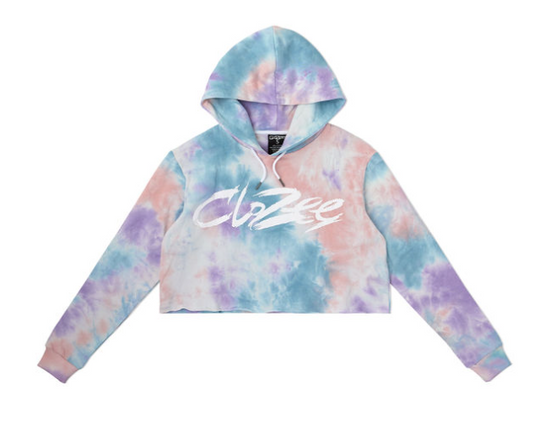 CloZee Tie Dye Crop Hoodie (6576975085662)