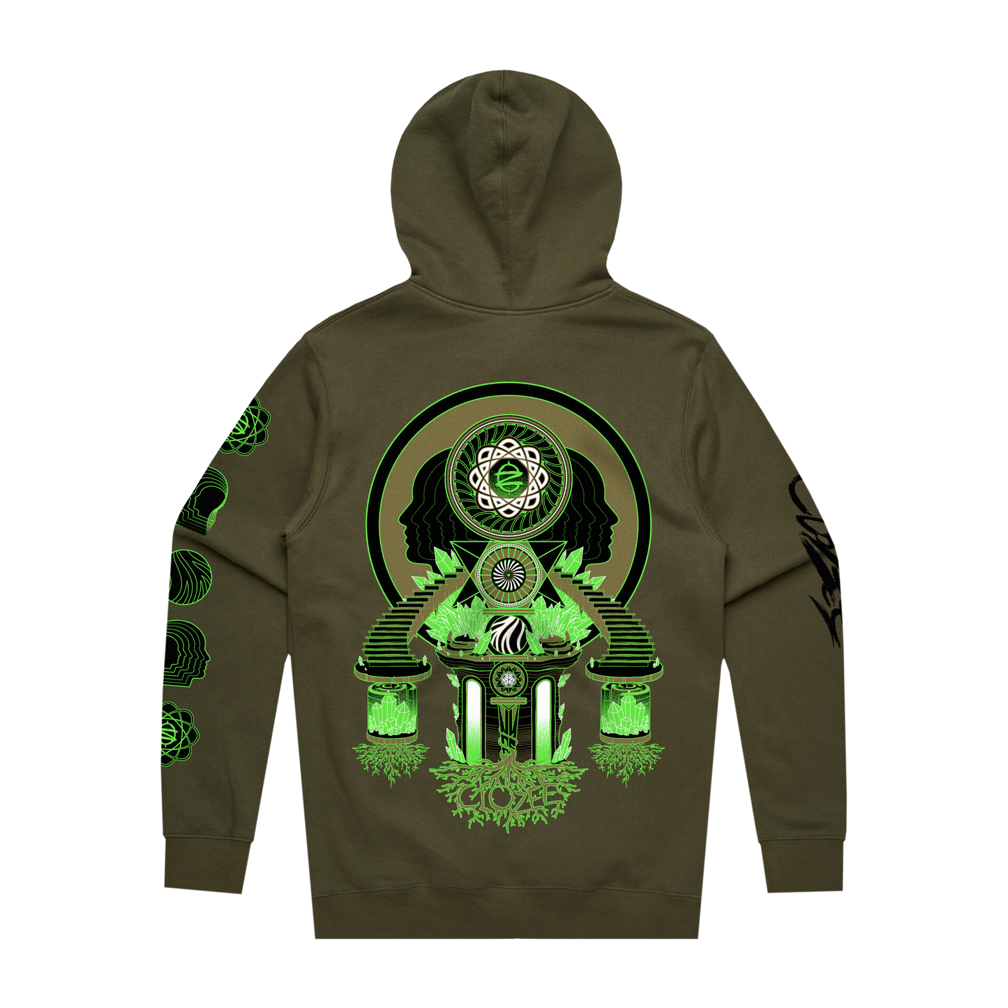 Green Earth Pullover Hoodie - Army Green