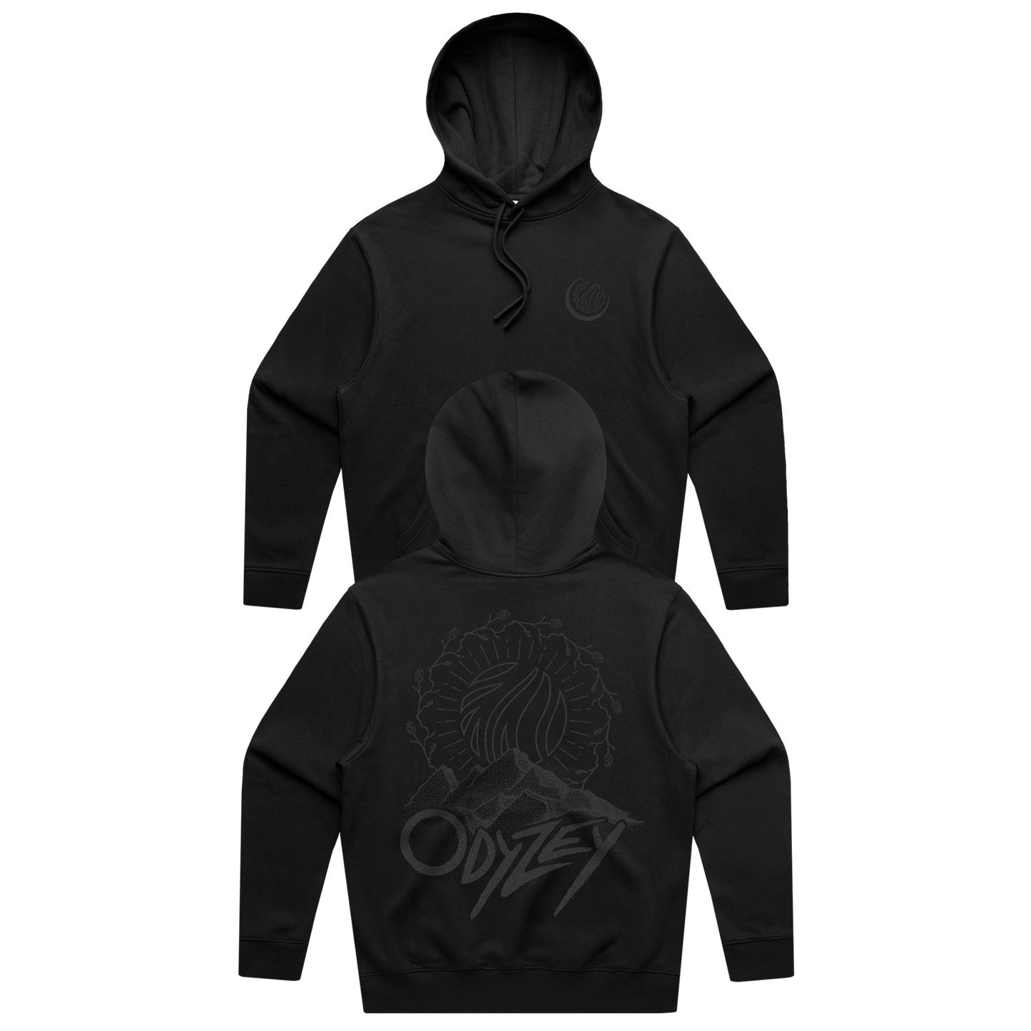 CloZee - Odyzey - Black on Black Pullover Hoodie