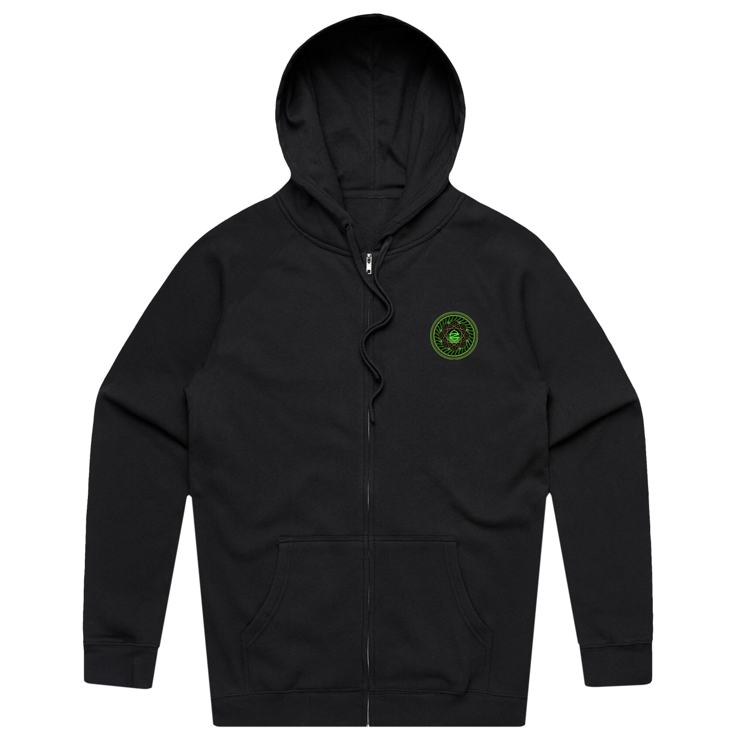 CloZee - Green Earth Zip Up Hoodie - Black